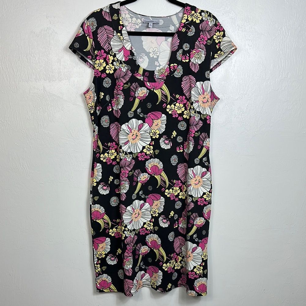 Sunsets & Sweet Tea Colorful Floral Print Anywhere Dress With Pockets Size XL